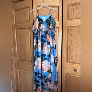 Sweet Storm Blue Floral Women’s Dress size M